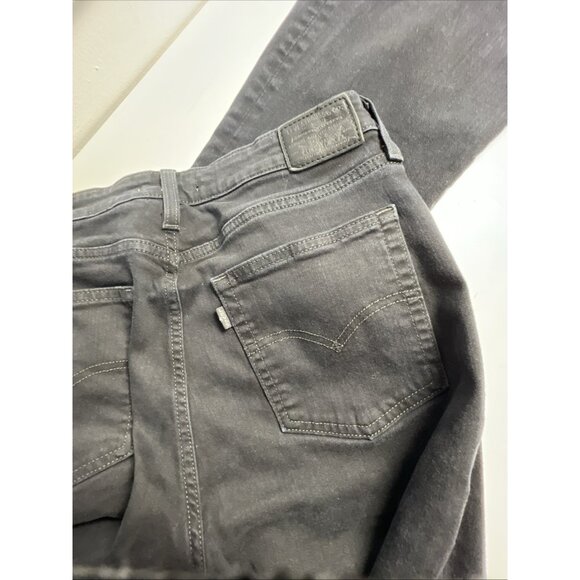 Levis Jeans Womens 32 Black 726 Flare High Rise Slim Premium Stretch‎ Denim - Picture 9 of 9